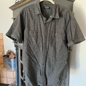 Express large short sleeve button up